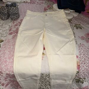 American Eagle Outfitters Cream Next Level Stretch Jeans